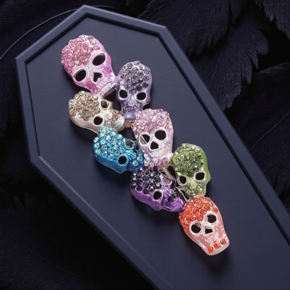 SUGAR SKULL MULTI COLOR BROOCH